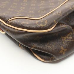 Louis Vuitton Galliera PM Shoulder Bag, Coated Canvas, Leather, Monogram, Women's, Brown, M56382