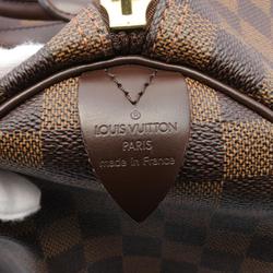 Louis Vuitton Keepall 50 Boston Bag, Coated Canvas, Leather, Damier, Men's, Women's, Brown, N41427