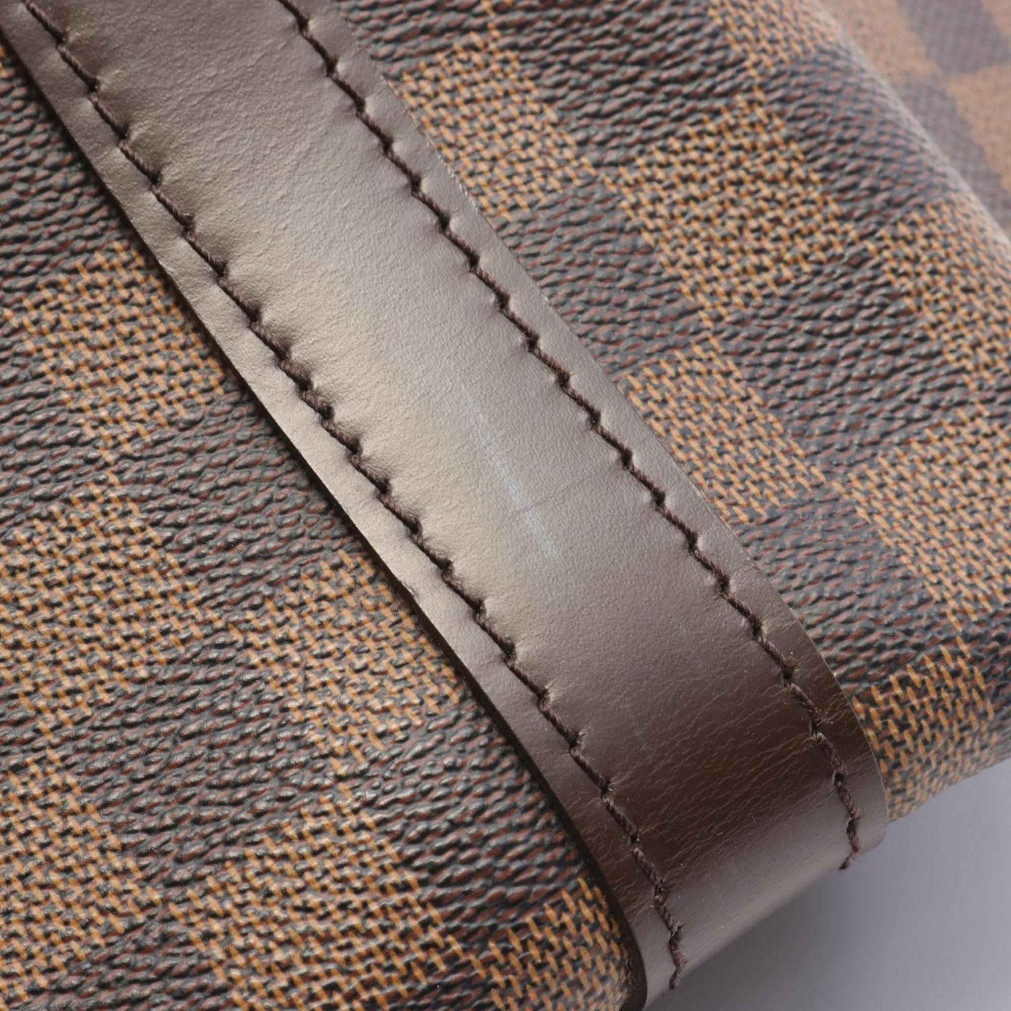 Louis Vuitton Keepall 50 Boston Bag, Coated Canvas, Leather, Damier, Men's, Women's, Brown, N41427