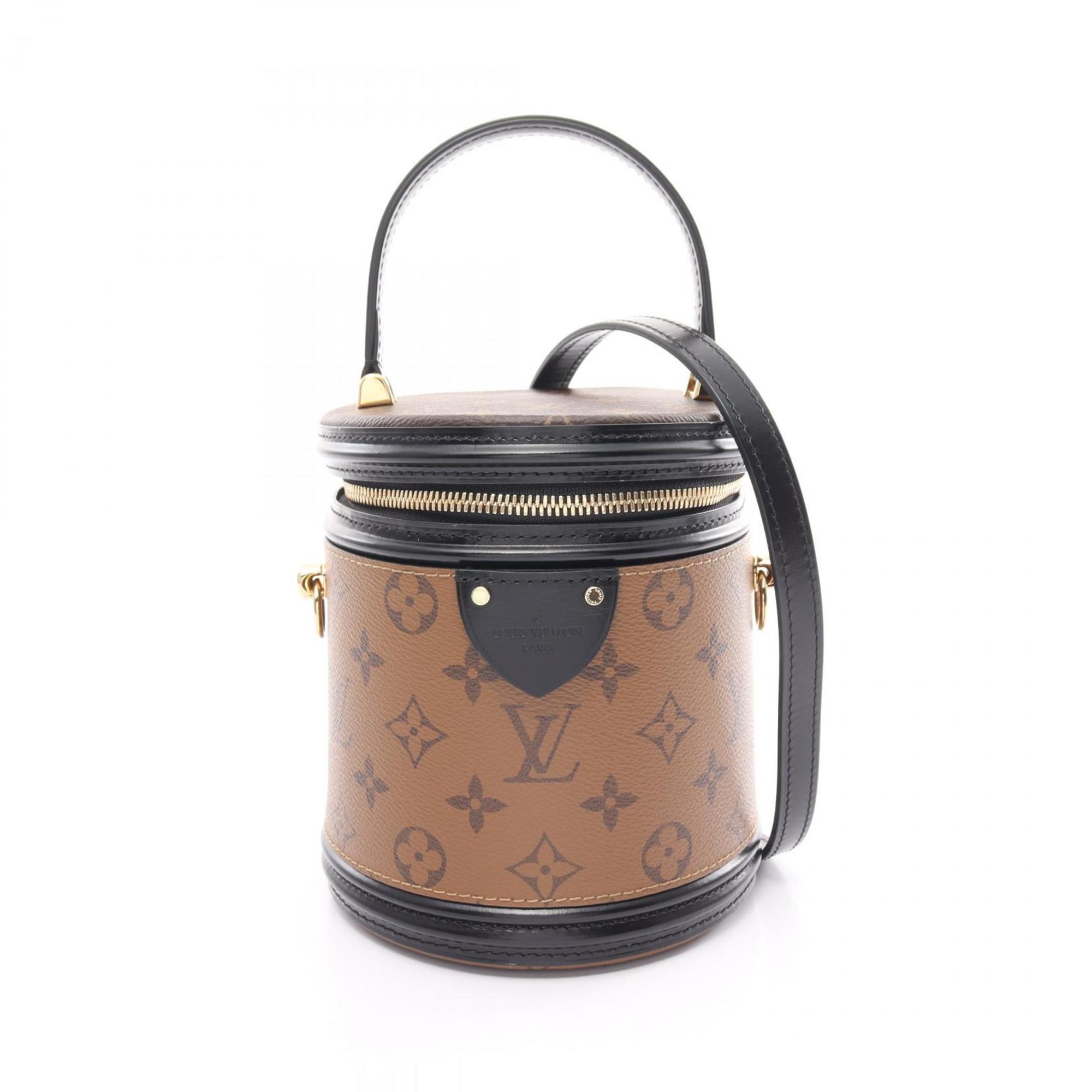 LOUIS VUITTON Cannes Handbag Bag Coated Canvas Leather Monogram Reverse Women's Brown Black M43986