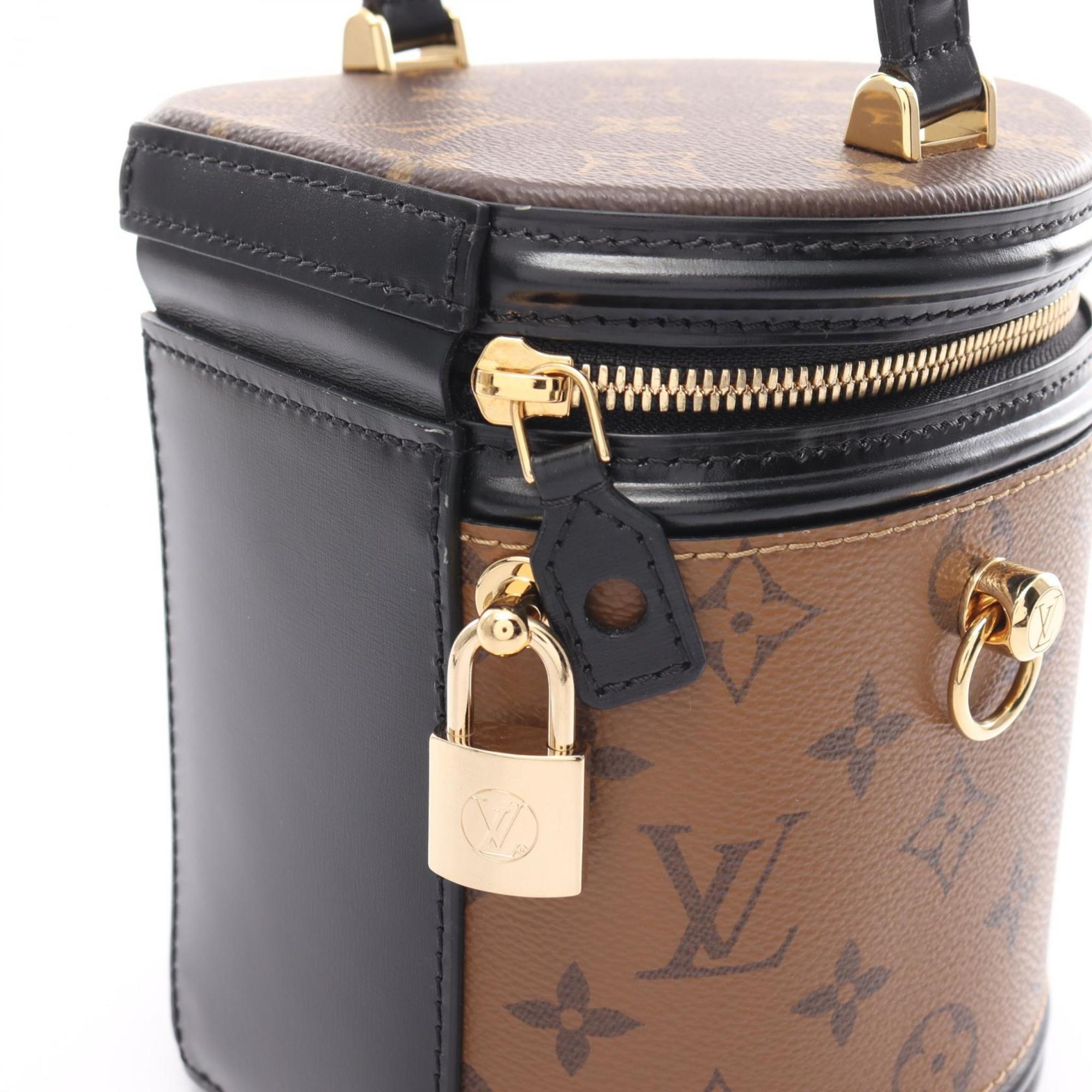 LOUIS VUITTON Cannes Handbag Bag Coated Canvas Leather Monogram Reverse Women's Brown Black M43986