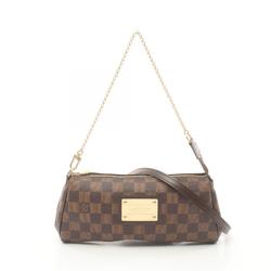 Louis Vuitton Eva Handbag Bag Coated Canvas Leather Damier Women's Brown N55213