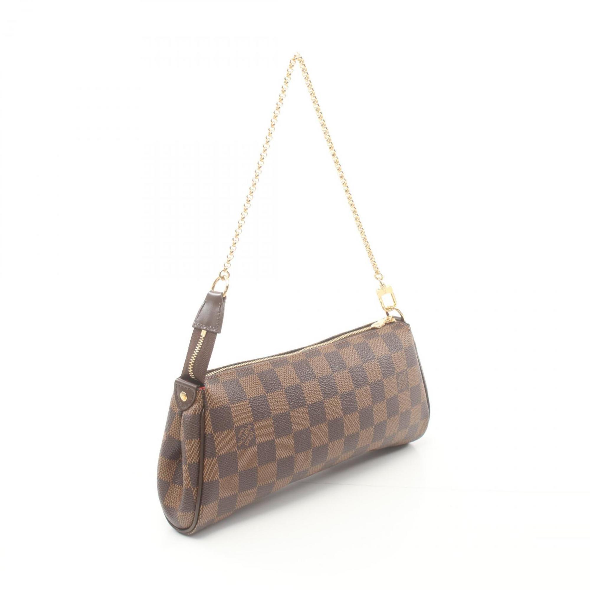 Louis Vuitton Eva Handbag Bag Coated Canvas Leather Damier Women's Brown N55213