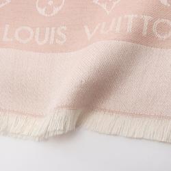 Louis Vuitton LOUIS VUITTON Shawl Monogram Denim Stole Clothing Silk Wool Women's Pink M72046