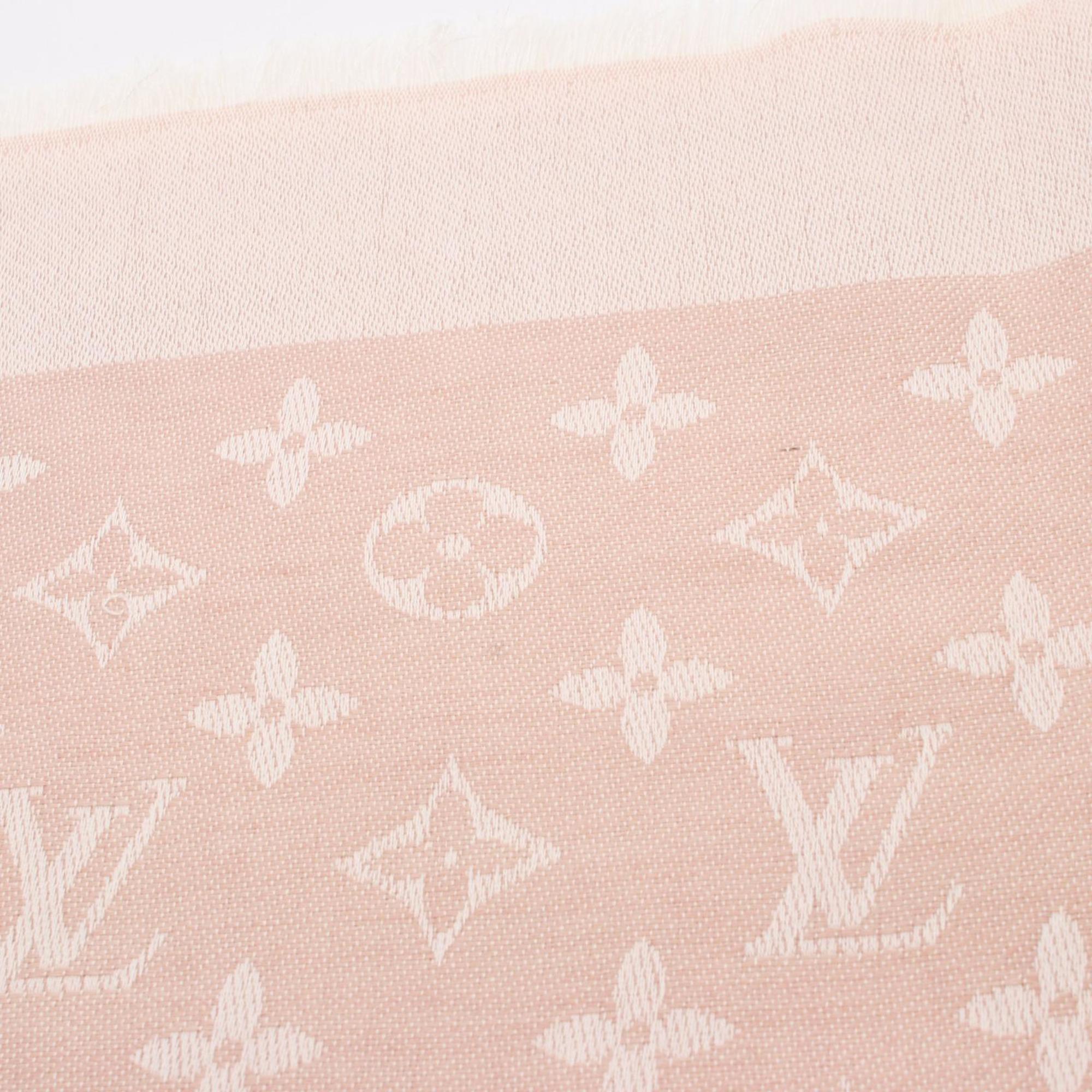 Louis Vuitton LOUIS VUITTON Shawl Monogram Denim Stole Clothing Silk Wool Women's Pink M72046