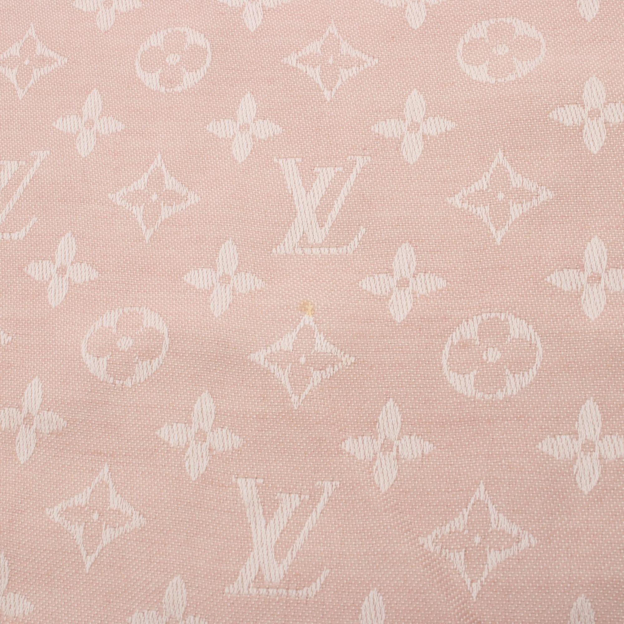 Louis Vuitton LOUIS VUITTON Shawl Monogram Denim Stole Clothing Silk Wool Women's Pink M72046