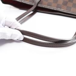 Louis Vuitton Neverfull MM Damier Ebene Tote Bag, Coated Canvas, Leather, Women's, Brown, N51105