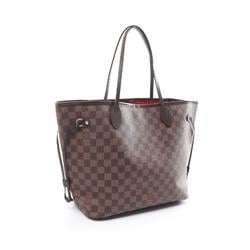 Louis Vuitton Neverfull MM Damier Ebene Tote Bag, Coated Canvas, Leather, Women's, Brown, N51105