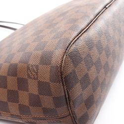 Louis Vuitton Neverfull MM Damier Ebene Tote Bag, Coated Canvas, Leather, Women's, Brown, N51105