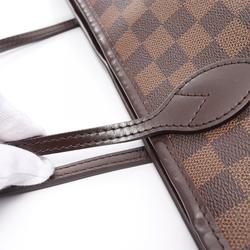 Louis Vuitton Neverfull MM Damier Ebene Tote Bag, Coated Canvas, Leather, Women's, Brown, N51105