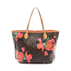 Louis Vuitton Neverfull MM Tote Bag, Coated Canvas, Leather, Monogram Rose, Women's, Brown, Pink, Multicolor, M48613