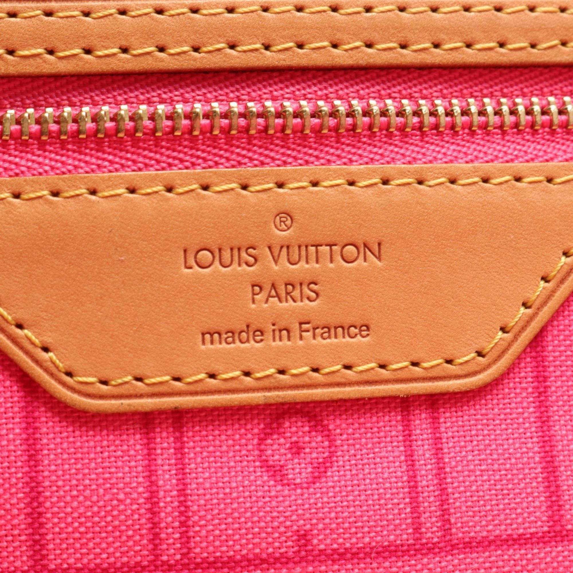 Louis Vuitton Neverfull MM Tote Bag, Coated Canvas, Leather, Monogram Rose, Women's, Brown, Pink, Multicolor, M48613