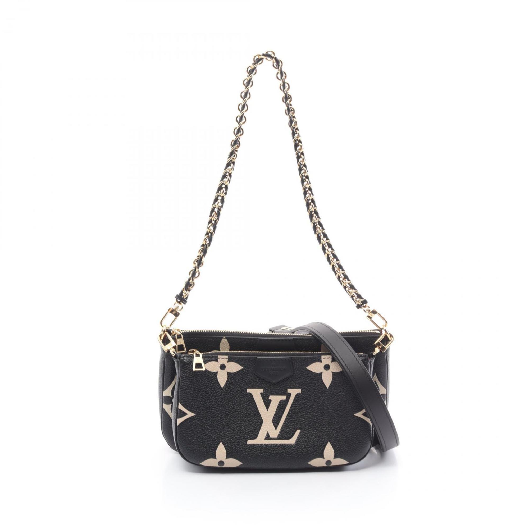 Louis Vuitton LOUIS VUITTON Multi Pochette Accessoires Shoulder Bag Leather Monogram Empreinte Women's Black Beige M45777