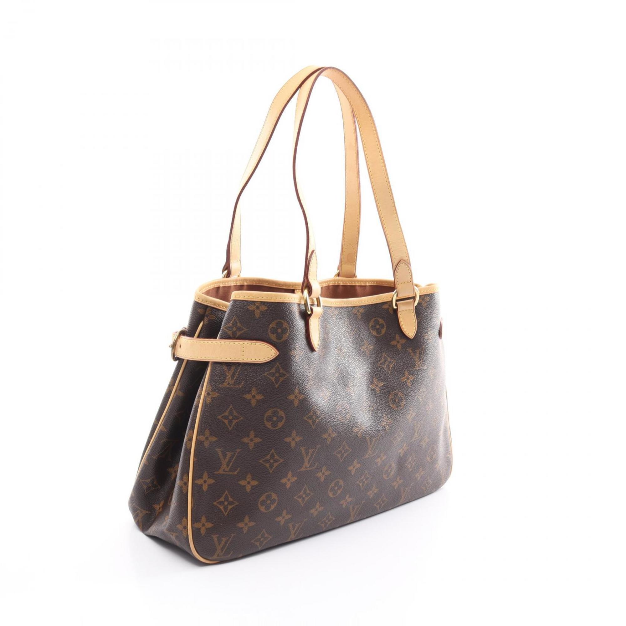 Louis Vuitton Batignolles Horizontal Monogram Shoulder Bag, Coated Canvas, Leather, Women's, Brown, M51154