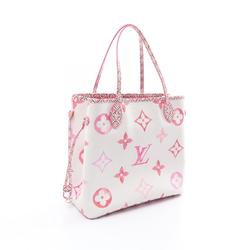 Louis Vuitton Neverfull MM By the Pool Tote Bag Coated Canvas Leather Monogram Giant Women's White Pink M22980