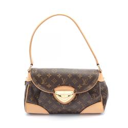 Louis Vuitton Beverly MM Shoulder Bag, Coated Canvas, Leather, Monogram, Women's, Brown, M40121