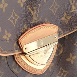 Louis Vuitton Beverly MM Shoulder Bag, Coated Canvas, Leather, Monogram, Women's, Brown, M40121