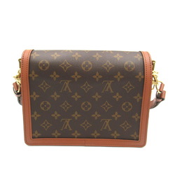 Louis Vuitton Dauphine MM Shoulder Bag, Coated Canvas, Monogram Reverse, Women's, Brown, M44391