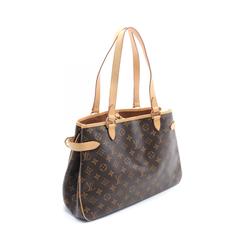 Louis Vuitton Batignolles Horizontal Monogram Shoulder Bag, Coated Canvas, Leather, Women's, Brown, M51154