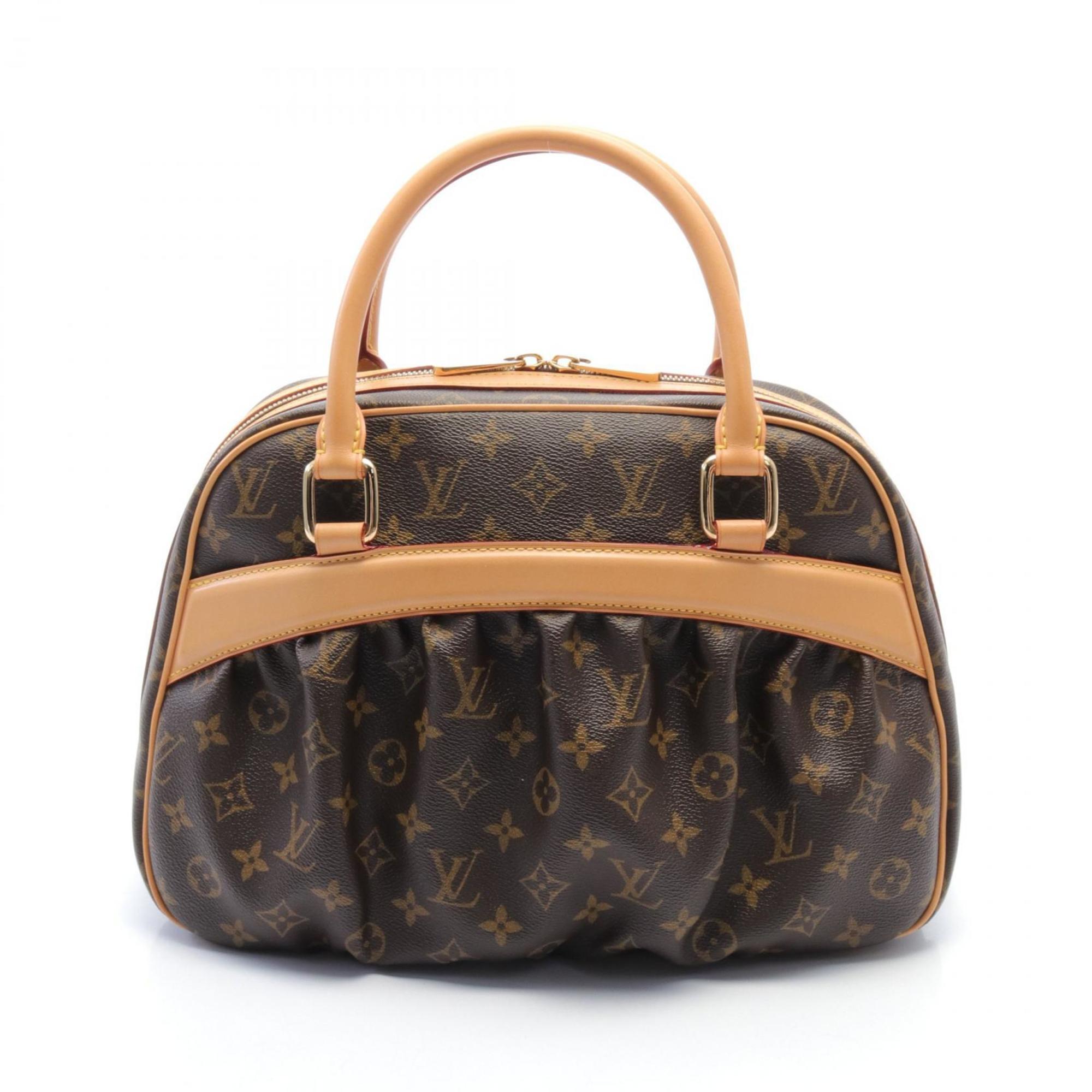 Louis Vuitton Mitzi Monogram Handbag Bag Coated Canvas Leather Women's Brown M40058