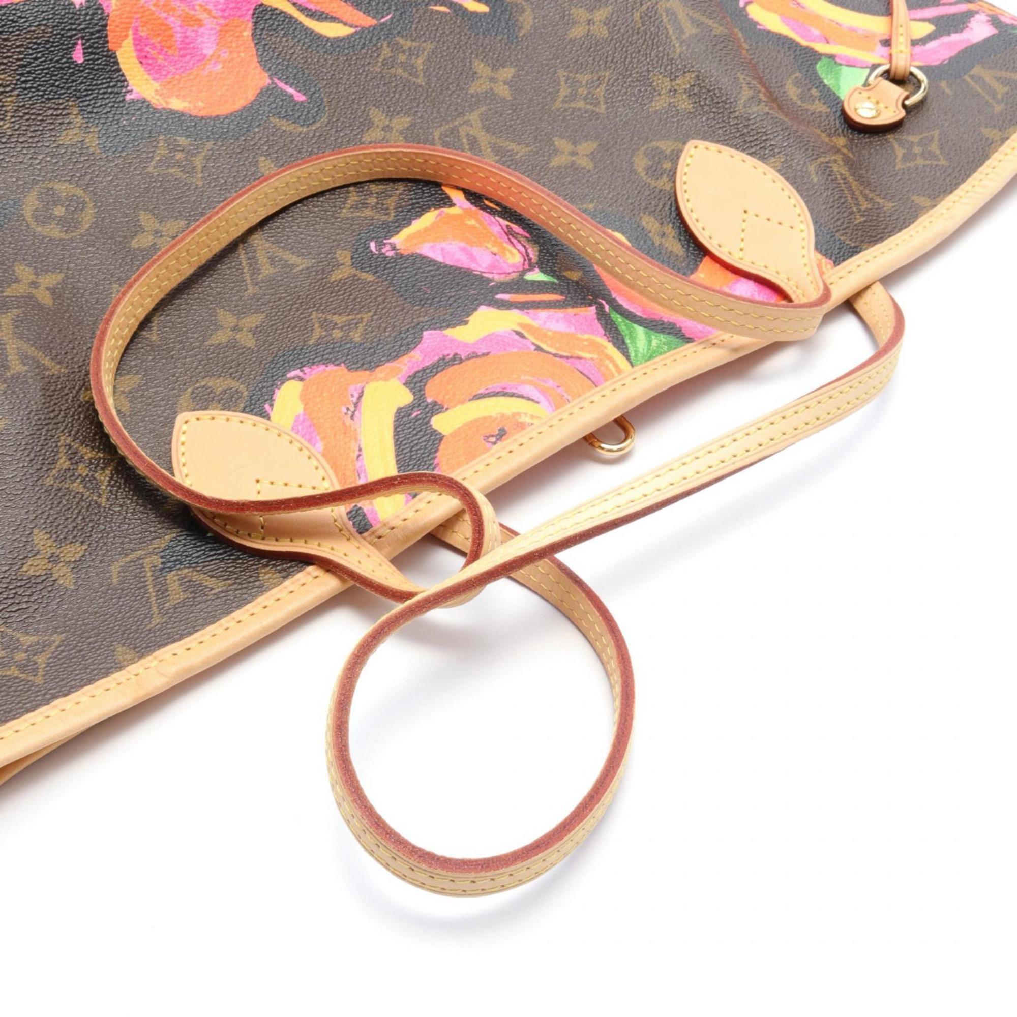 Louis Vuitton Neverfull MM Tote Bag, Coated Canvas, Leather, Monogram Rose, Women's, Brown, Pink, Multicolor, M48613