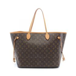 Louis Vuitton Neverfull GM Tote Bag, Coated Canvas, Leather, Monogram, Women's, Brown, M40157