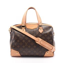 Louis Vuitton Retiro PM Monogram Handbag Bag Coated Canvas Leather Women's Brown M40325