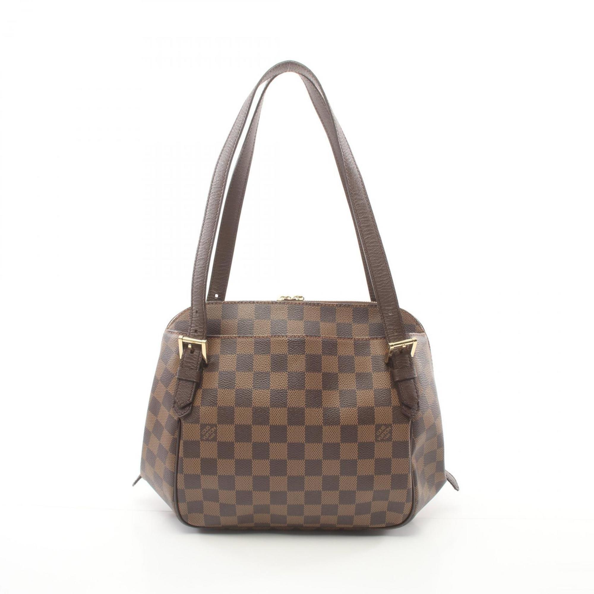 Louis Vuitton LOUIS VUITTON Belem MM Damier Ebene Shoulder Bag Coated Canvas Leather Women's Brown N51174