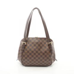 Louis Vuitton LOUIS VUITTON Belem MM Damier Ebene Shoulder Bag Coated Canvas Leather Women's Brown N51174