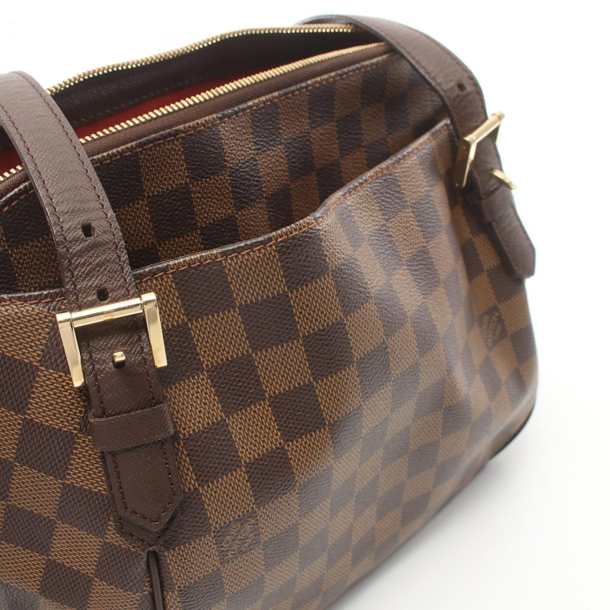 Louis Vuitton LOUIS VUITTON Belem MM Damier Ebene Shoulder Bag Coated Canvas Leather Women's Brown N51174