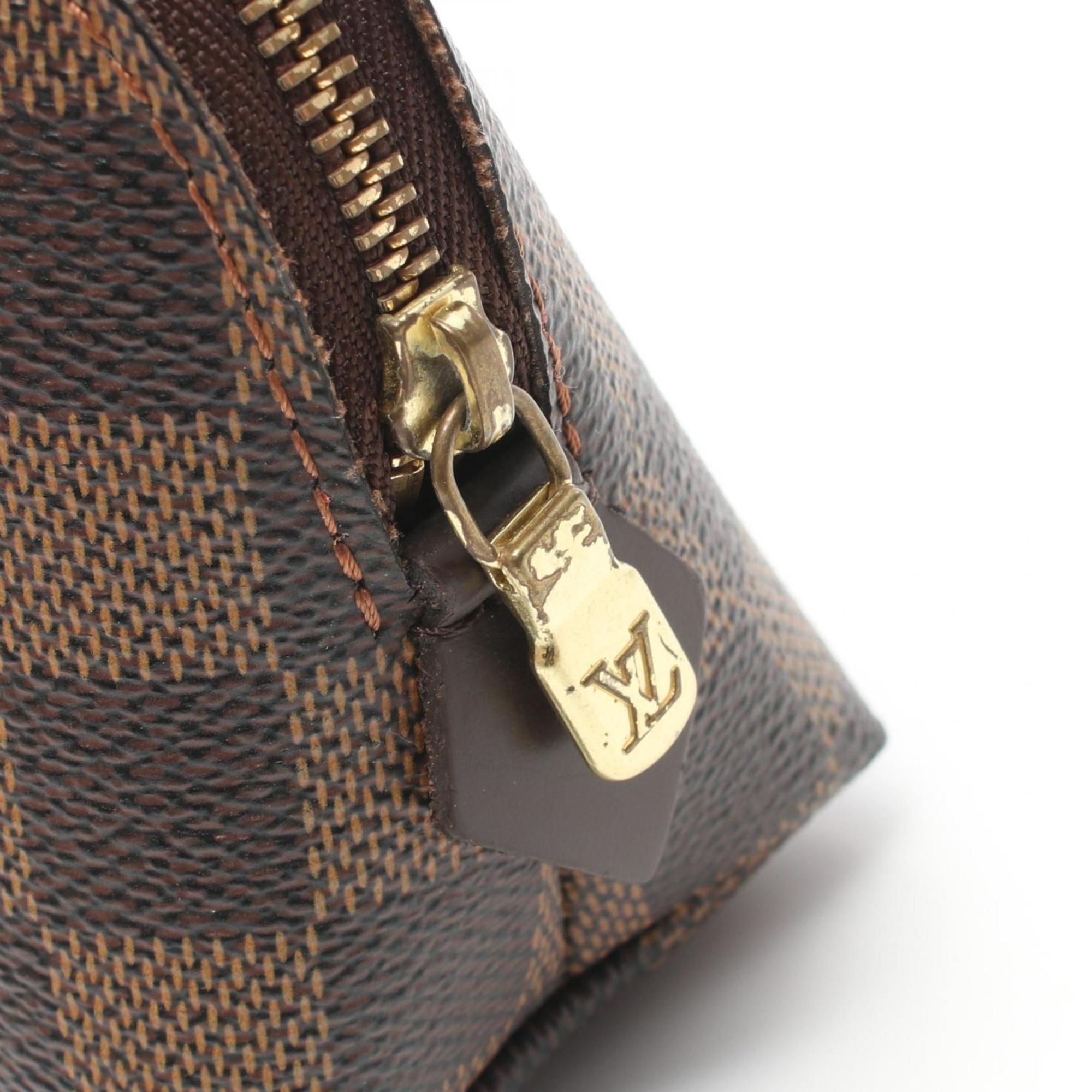 Louis Vuitton LOUIS VUITTON Pochette Tick Pouch Bag Coated Canvas Damier Women's Brown N47516