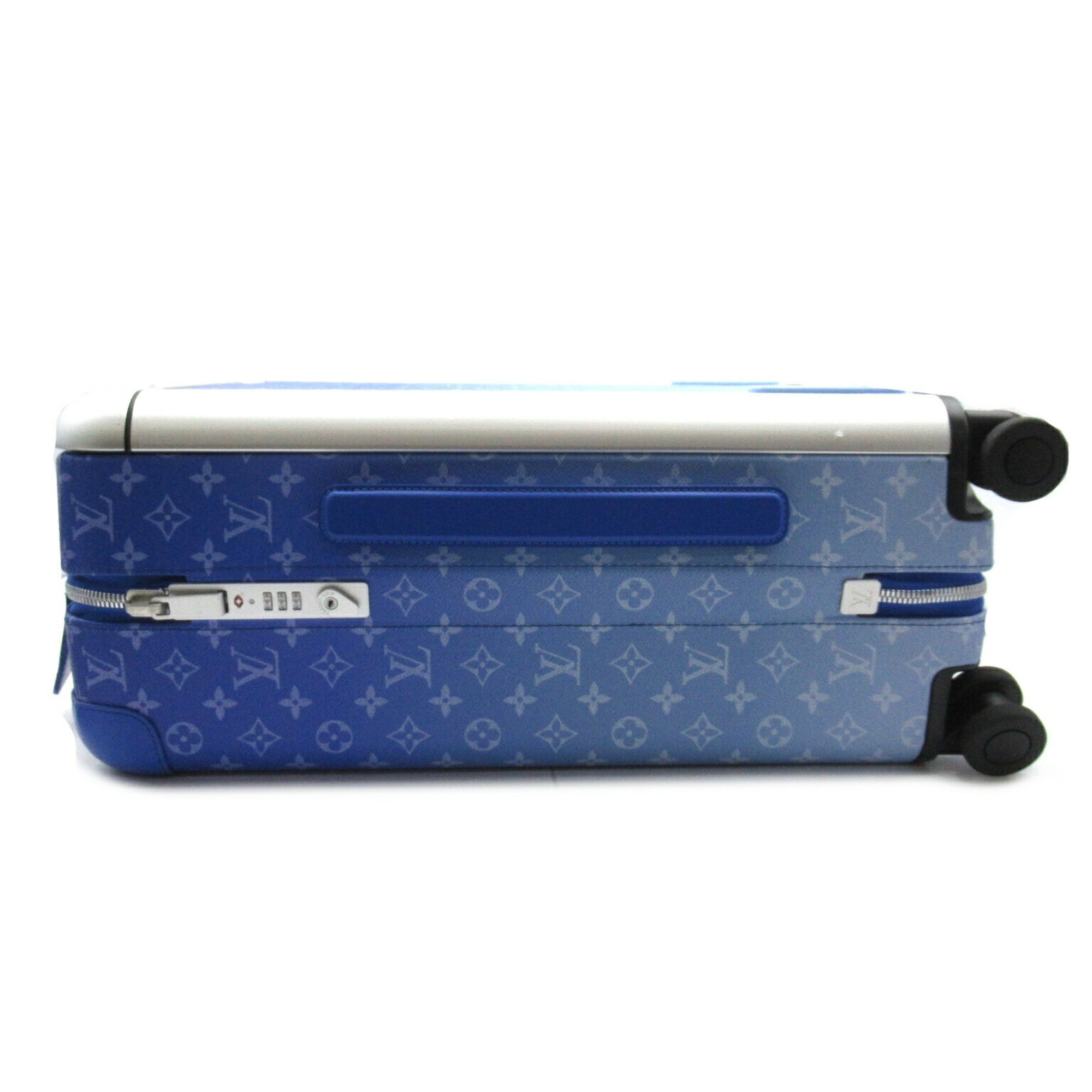 LOUIS VUITTON Horizon 55 Trunk Bag Coated Canvas Leather Monogram Clouds Men's Women's Blue M20411