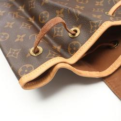 Louis Vuitton Montsouris GM Backpack Bag Coated Canvas Leather Monogram Women's Brown M51135