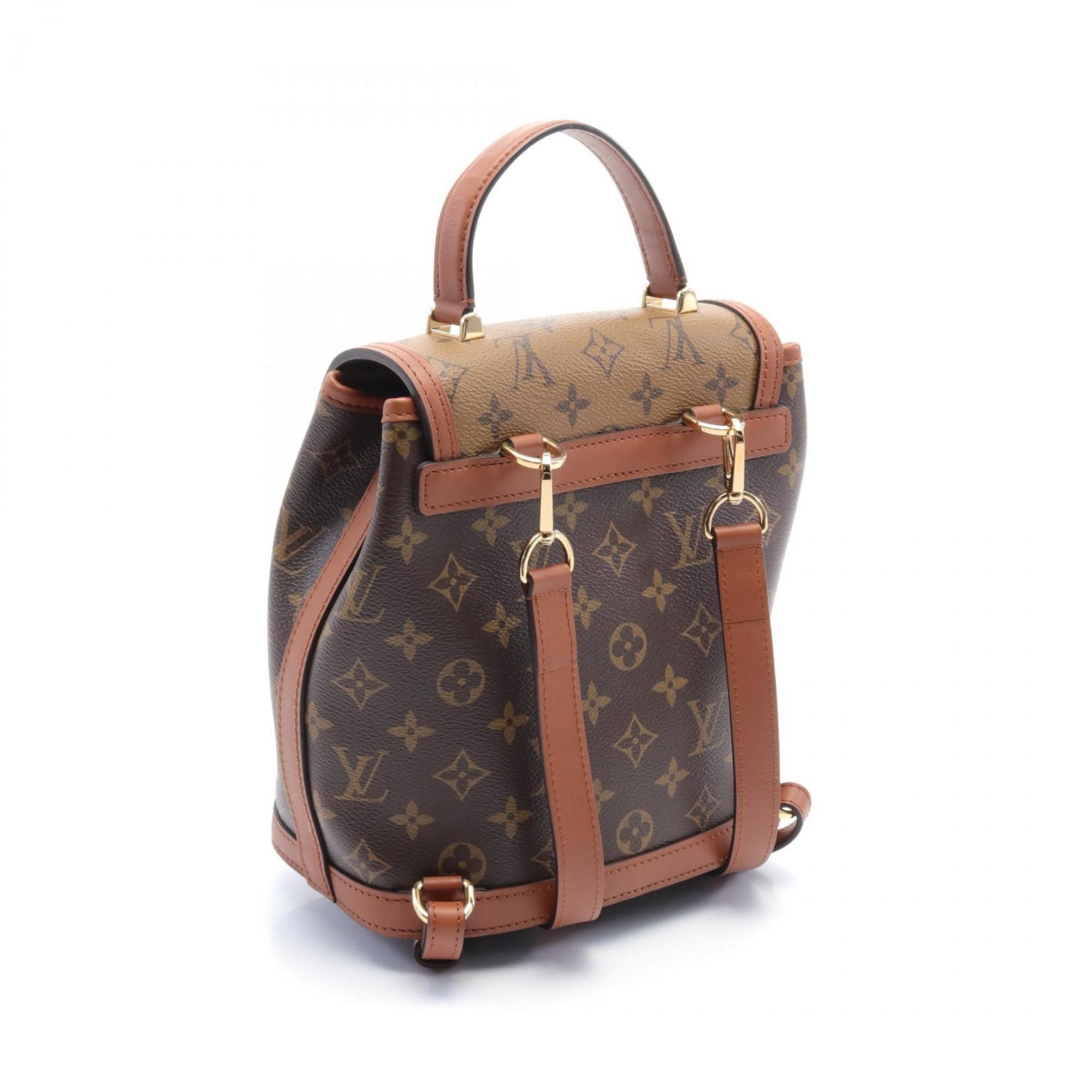 Louis Vuitton Dauphine Monogram Reverse Rucksack Backpack Bag Coated Canvas Leather Women's Brown M45142