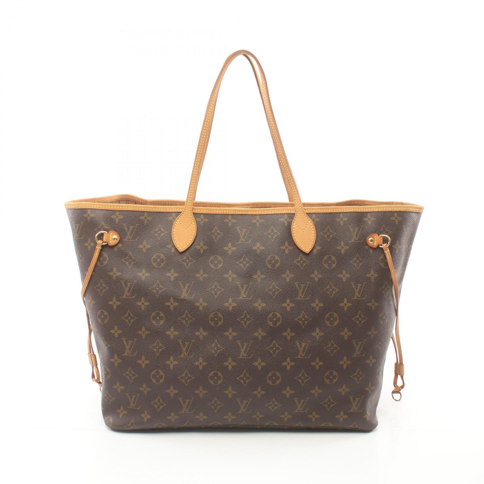 Louis Vuitton Neverfull GM Tote Bag, Coated Canvas, Leather, Monogram, Women's, Brown, M40157