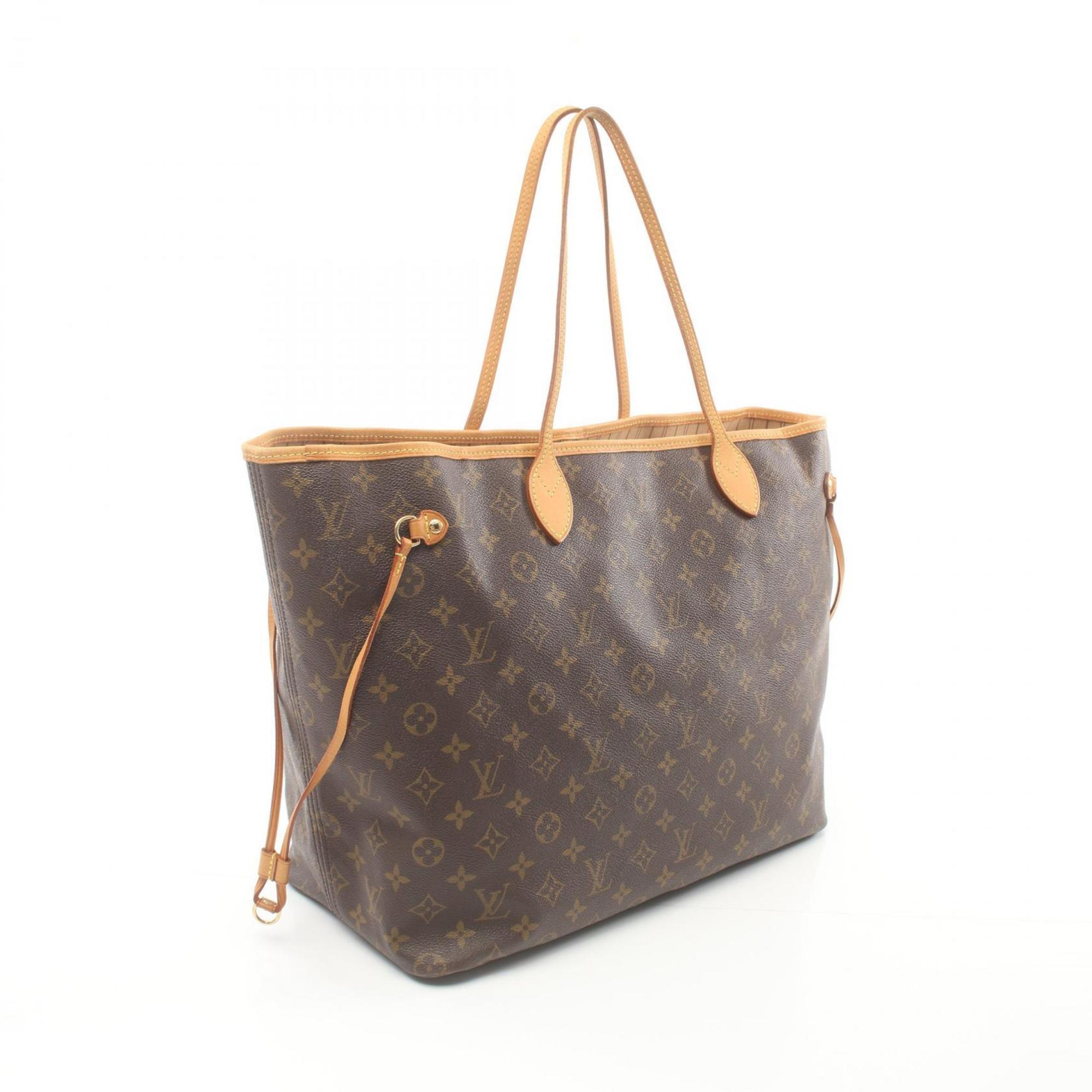 Louis Vuitton Neverfull GM Tote Bag, Coated Canvas, Leather, Monogram, Women's, Brown, M40157