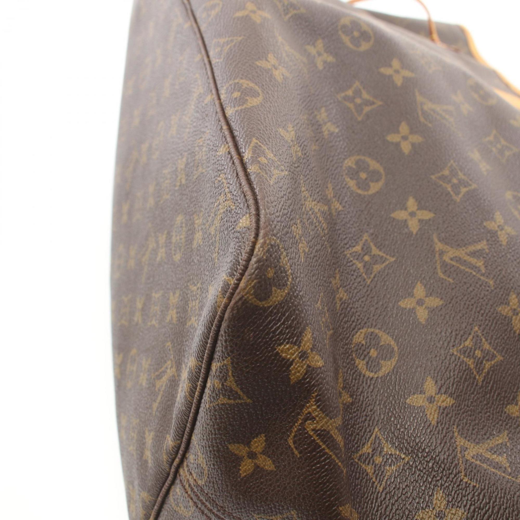 Louis Vuitton Neverfull GM Tote Bag, Coated Canvas, Leather, Monogram, Women's, Brown, M40157