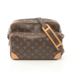 Louis Vuitton Nile Shoulder Bag, Coated Canvas, Leather, Monogram, Women's, Brown, M45244