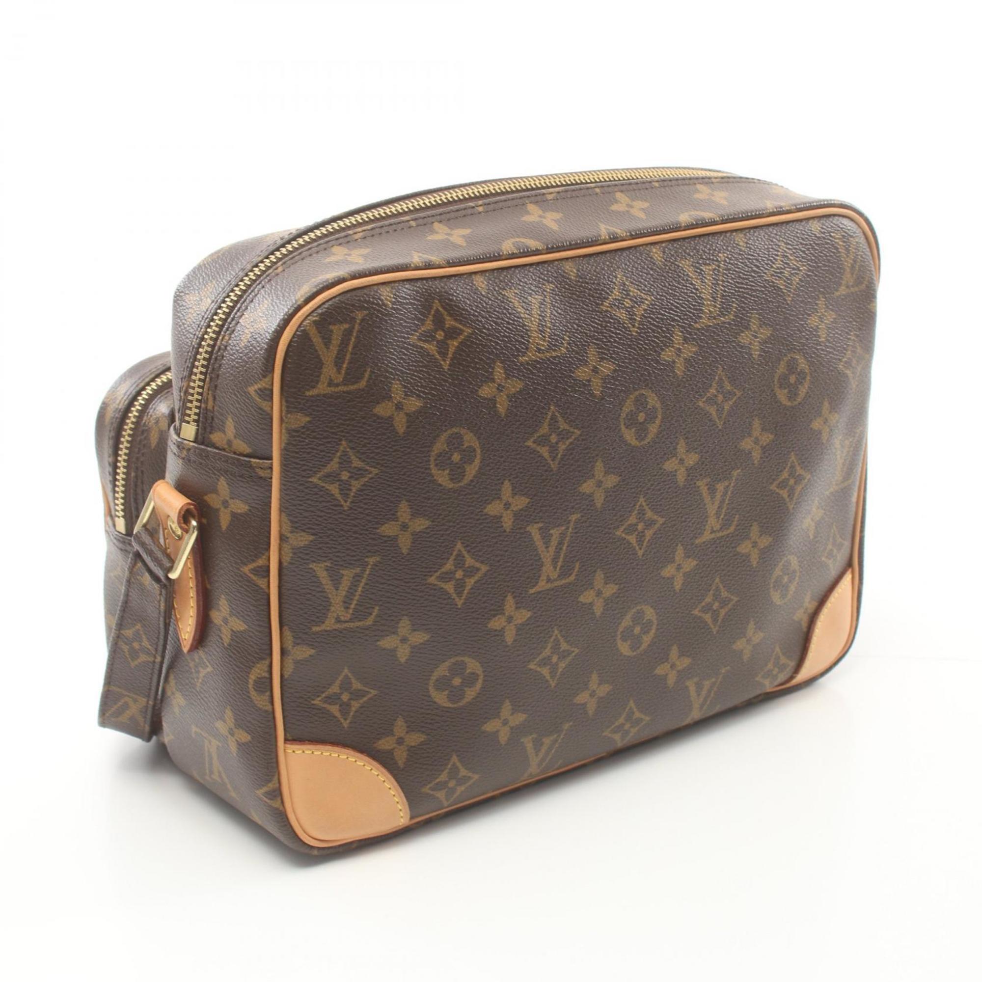 Louis Vuitton Nile Shoulder Bag, Coated Canvas, Leather, Monogram, Women's, Brown, M45244