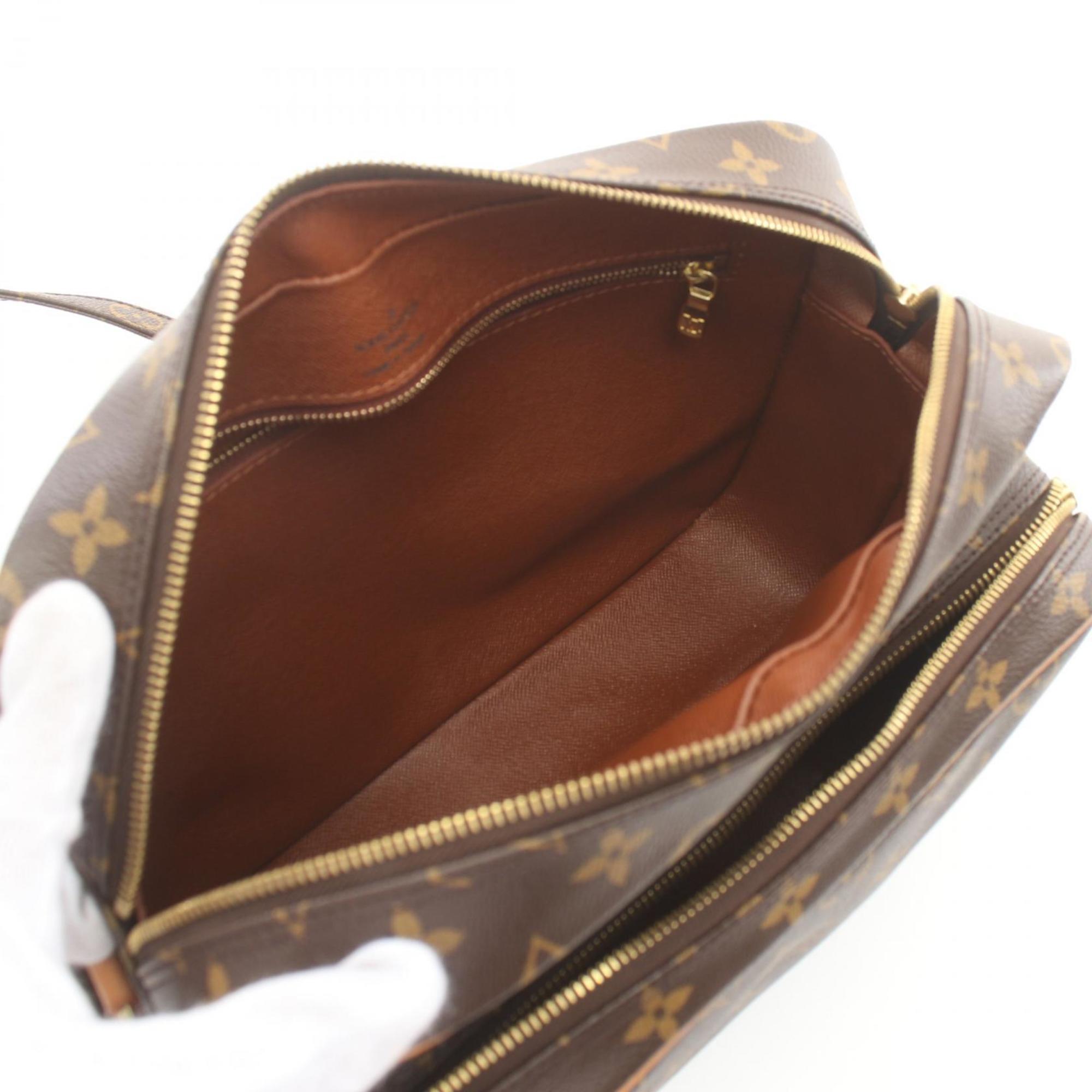 Louis Vuitton Nile Shoulder Bag, Coated Canvas, Leather, Monogram, Women's, Brown, M45244