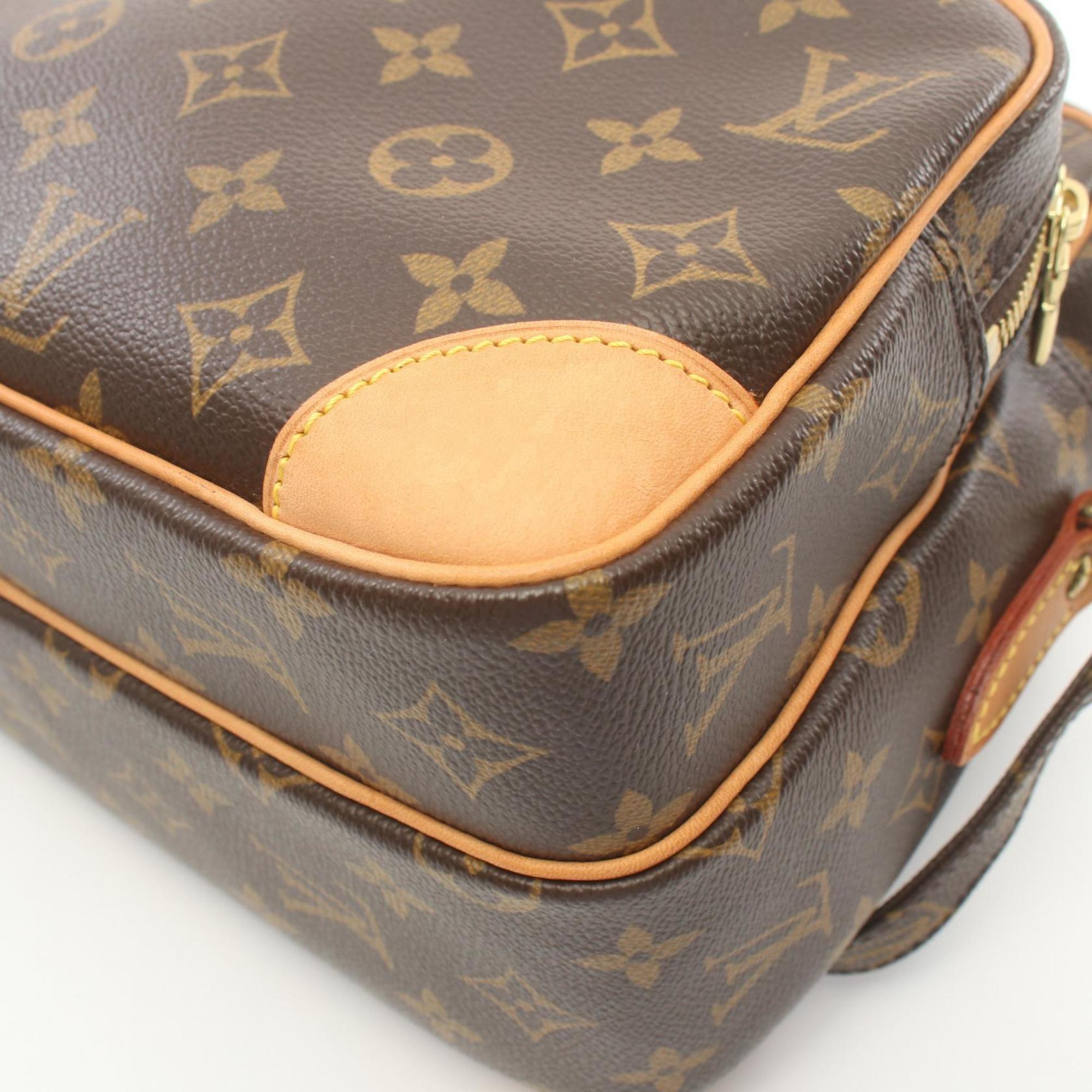 Louis Vuitton Nile Shoulder Bag, Coated Canvas, Leather, Monogram, Women's, Brown, M45244