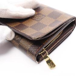 Louis Vuitton LOUIS VUITTON Portefeuille Tresor Damier Ebene Bi-fold Wallet Coated Canvas Women's Brown N61736