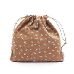 LOEWE x Suna Fujita DRAWSTRING POUCH Drawstring pouch bag canvas leather women's brown blue