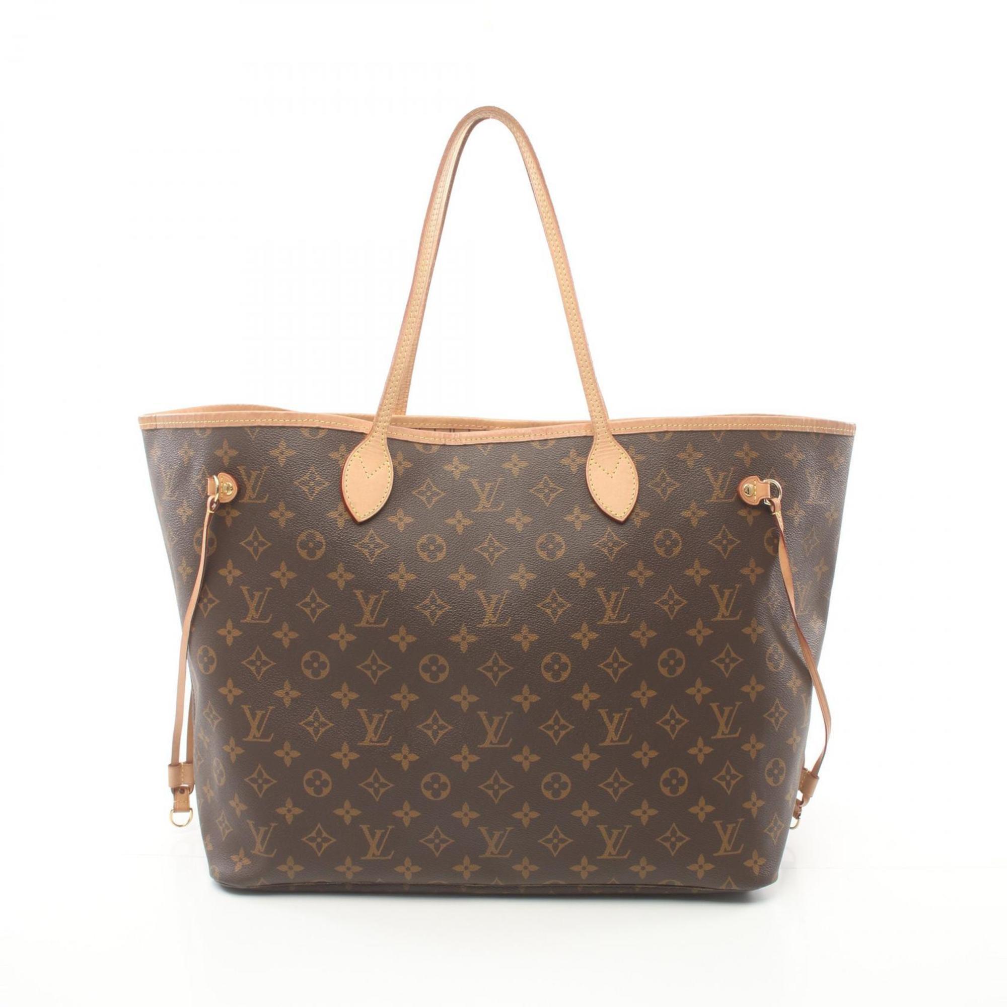 Louis Vuitton Neverfull GM Tote Bag, Coated Canvas, Leather, Monogram, Women's, Brown, M40990