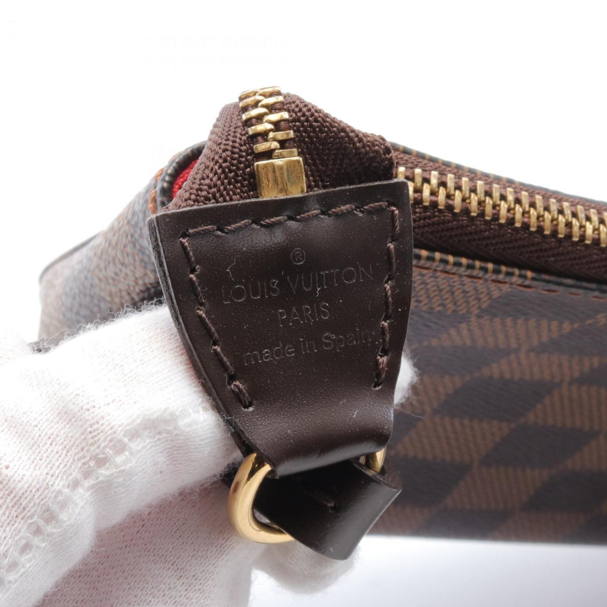 Louis Vuitton LOUIS VUITTON Pochette Accessoires Handbag Bag Coated Canvas Leather Damier Women's Brown N41206