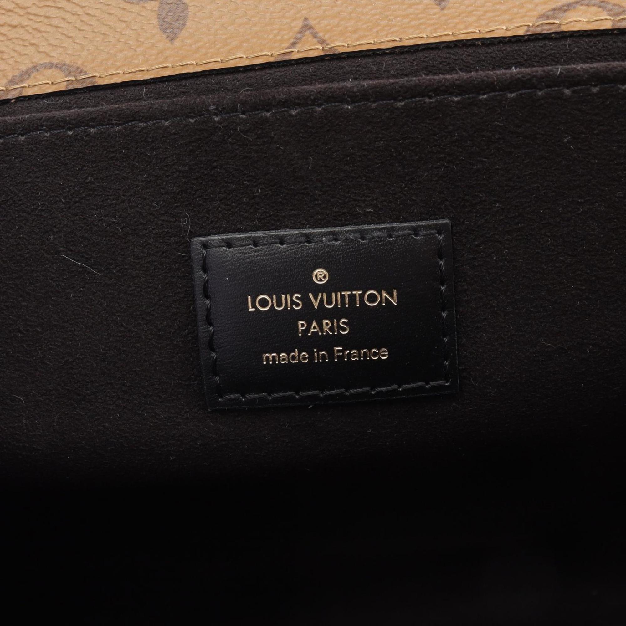 Louis Vuitton LOUIS VUITTON Pochette Metis MM Monogram Reverse Handbag Bag Coated Canvas Leather Women's Brown Black M44876