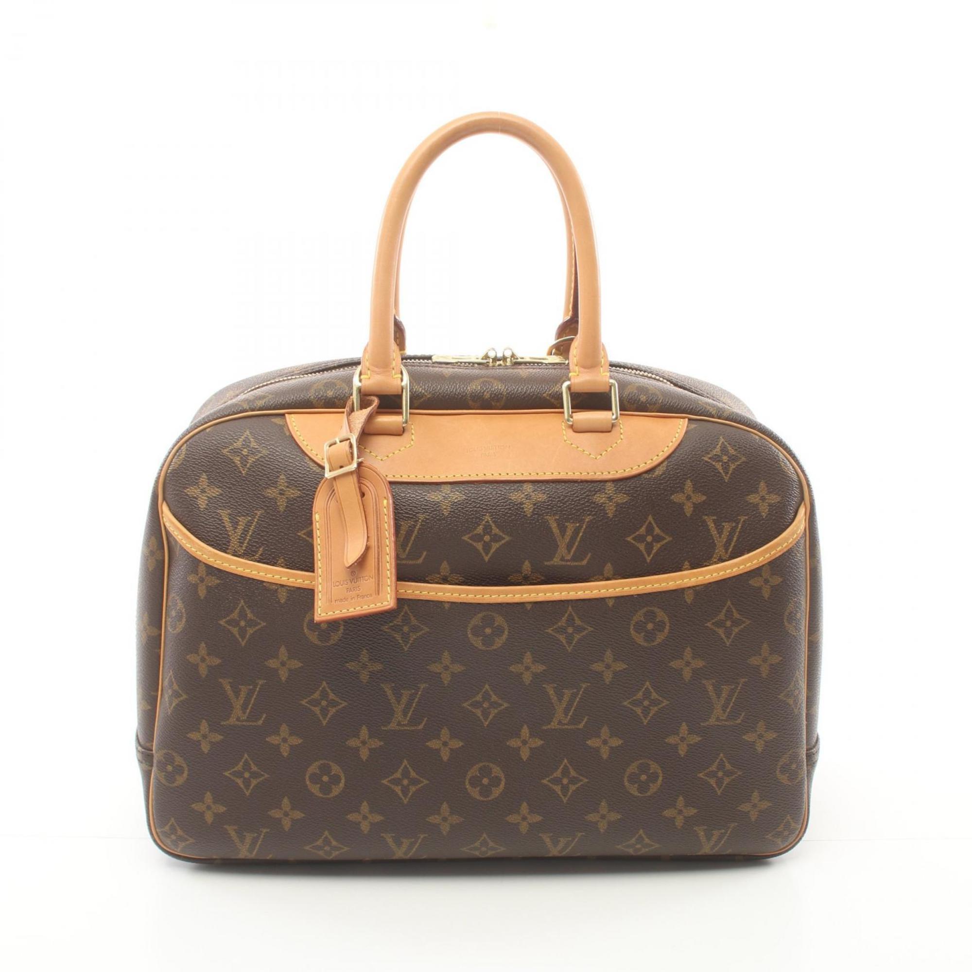 Louis Vuitton Deauville Bowling Vanity Handbag Bag Coated Canvas Leather Monogram Women's Brown M47270