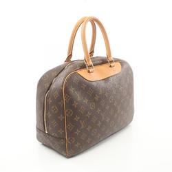 Louis Vuitton Deauville Bowling Vanity Handbag Bag Coated Canvas Leather Monogram Women's Brown M47270