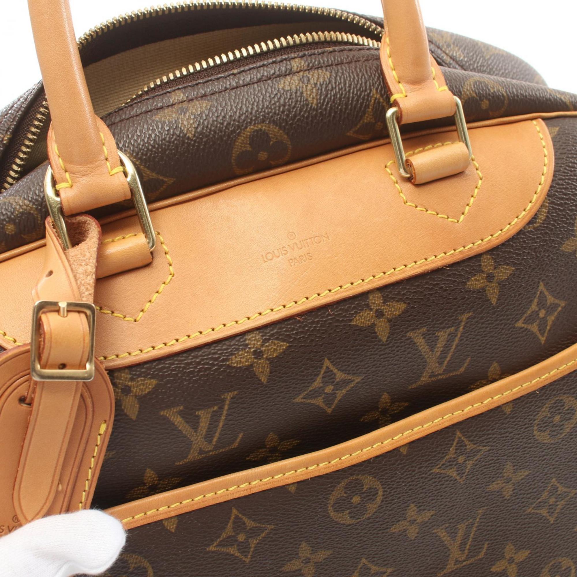 Louis Vuitton Deauville Bowling Vanity Handbag Bag Coated Canvas Leather Monogram Women's Brown M47270