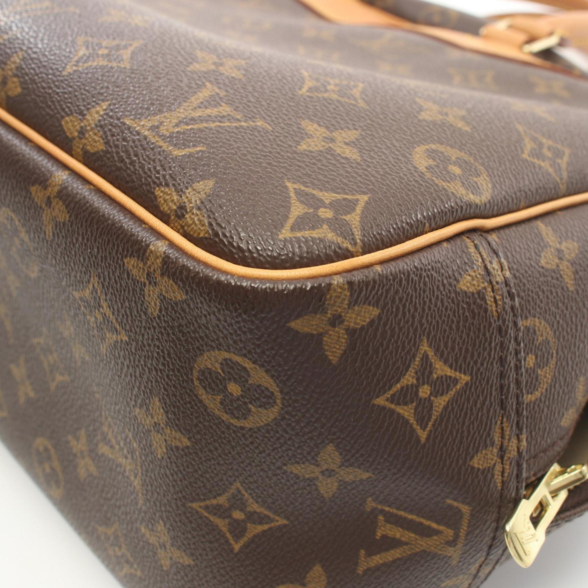 Louis Vuitton Deauville Bowling Vanity Handbag Bag Coated Canvas Leather Monogram Women's Brown M47270